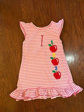Classic Whimsy school stripe dress I monogram size 2T